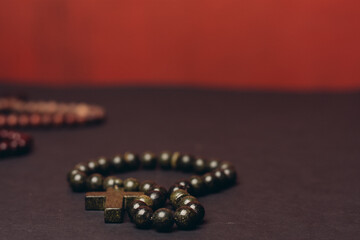 rosary beads orthodox cross close-up christianity faith the bible