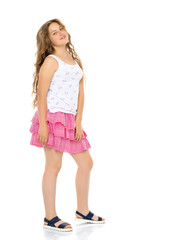 Beautiful teenage girl in full growth