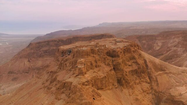 Aerial view of the ruins of Massada, Judean Desert