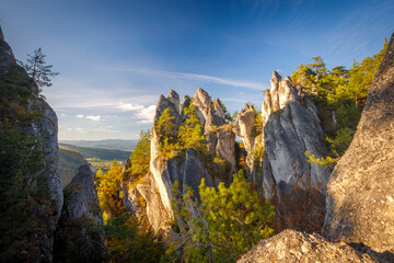 Mountain landscape at autumn, The Sulov Rocks National Nature Reserve, Slovakia, Europe.