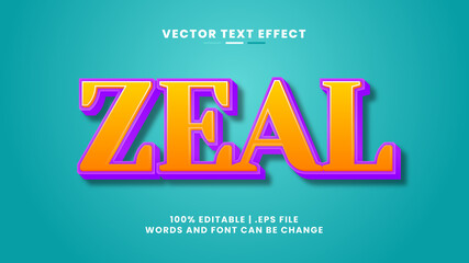 Zeal 3d editable text effect in cartoon and game text style
