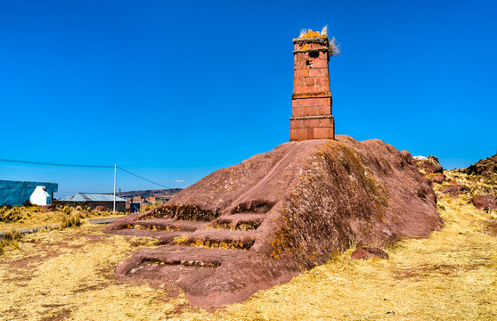 Historical Tower near Aramu Muru in Peru