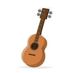 cartoon illustration of an isolated ukulele