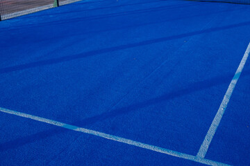 Blue paddle tennis court
