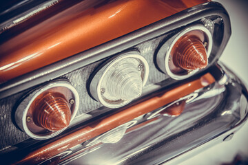 Rear lights of a vintage car