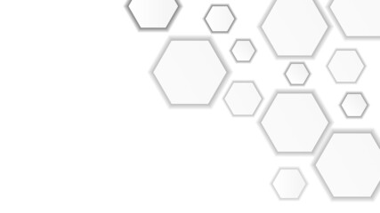 Hexagonal structure futuristic white background. 3D illustration , geometric pattern background vector