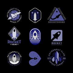 rocket logo set. vector illustration for business or icon