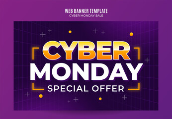 Naklejka na ściany i meble cyber monday banner design template Premium Vector for social media post, web banner and flyer