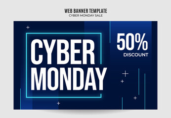 cyber monday banner design template Premium Vector for social media post, web banner and flyer