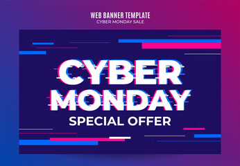 cyber monday banner design template Premium Vector for social media post, web banner and flyer
