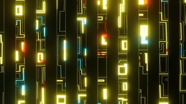VJ Loop animation of yellow running lines.