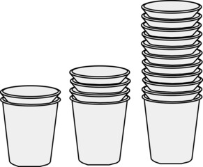 重なる紙コップのイラスト素材