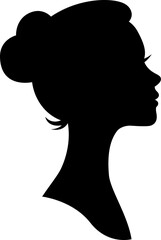 Vector silhouette cameo woman portrait in profile
