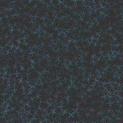 Hand Drawn Snowflakes Christmas Seamless Pattern. Subtle Flying Snow Flakes on chalk snowflakes Background. Adorable chalk handdrawn snow overlay. Charming holiday season decoration.
