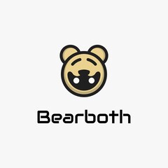 tech bear logo. vector illustration for business logo or icon
