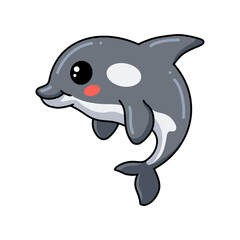 Naklejka premium Cute little killer whale cartoon