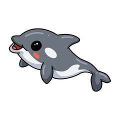 Naklejka premium Cute little killer whale cartoon