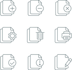Stock icon set for apps styled line icons
