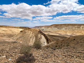 Wadi Hawarim - a dry bed among the mountains in the Negev desert
