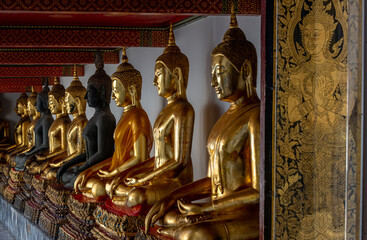 Buddha statues at Wat Pho temple in Bangkok