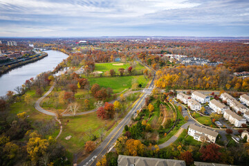 Aerial Drone of New Brunswick Foliage 