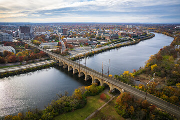 Aerial Drone of New Brunswick Foliage 