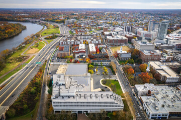 Aerial Drone of New Brunswick Foliage 