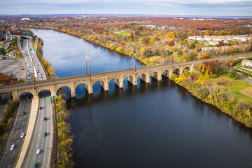 Aerial Drone of New Brunswick Foliage 