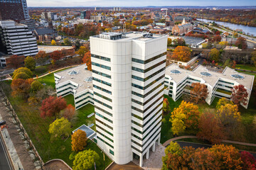Aerial Drone of New Brunswick Foliage 