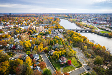Aerial Drone of New Brunswick Foliage 