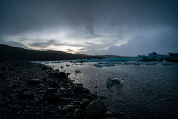 A glacier lake in Iceland.