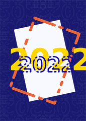 Cool 2022 new year background with tiles pattern