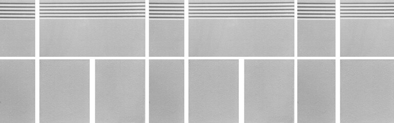 Panorama of White granite tiled floor with vintage pattern texture and background seamless