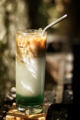 coffee, milk, and mint