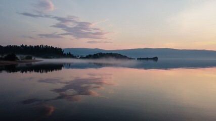 Fototapeta na wymiar Sunrise over lake Baikal, Russia