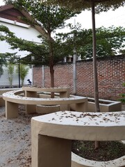 table and chairs in a garden
