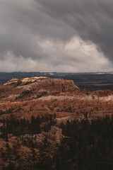 Red rock formations in the Bryce Canyon National Park
