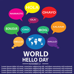 word hello day vector illustration