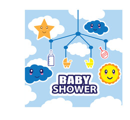 Baby shower vector illustration