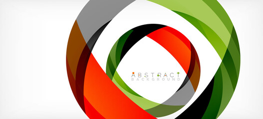 Fototapeta premium Geometric abstract background. Circle created with overlapping color shapes. Vector Illustration For Wallpaper, Banner, Background, Landing Page