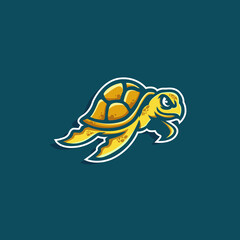 turtle mascot character logo design