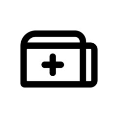 Pocket icon with positif symbol on isolated background