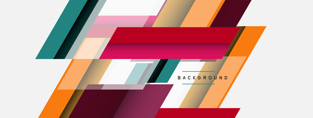 Vector background. Abstract overlapping color lines design with shadow effects. Illustration for wallpaper banner background or landing page