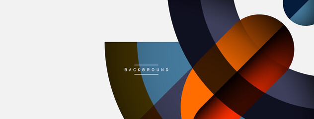 Obraz premium Geometric abstract background. Round shapes, circles, lines composition for wallpaper banner background or landing page