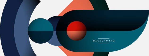 Trendy shapes, color minimal design composition, lines and shadows for wallpaper banner background or landing page