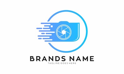 Obraz premium Creative fast camera vector logo