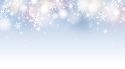 Christmas and Winter banner design of snowflake with light vector illustration