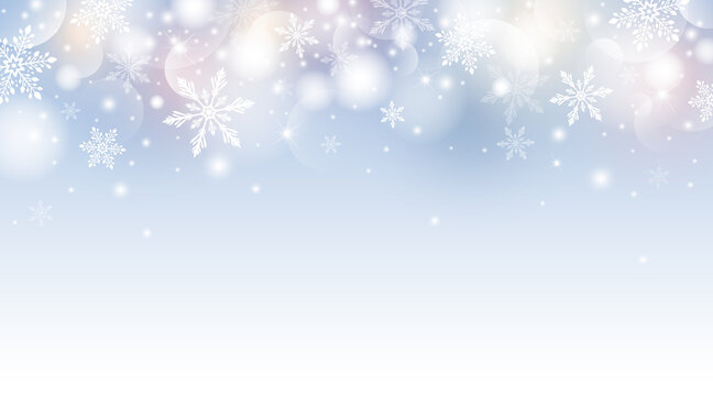 Christmas and Winter banner design of snowflake with light vector illustration