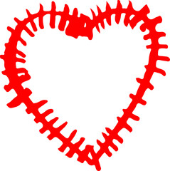 Hand draw Heart icon love sign design