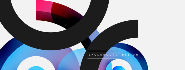 Round shapes circles and other geometric forms. Vector illustration for wallpaper banner background card or landing page